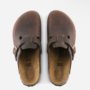 Birkenstock Boston Oiled Leather Clog Sandal Shoes Size 37 - Fit like 6.5 or 7